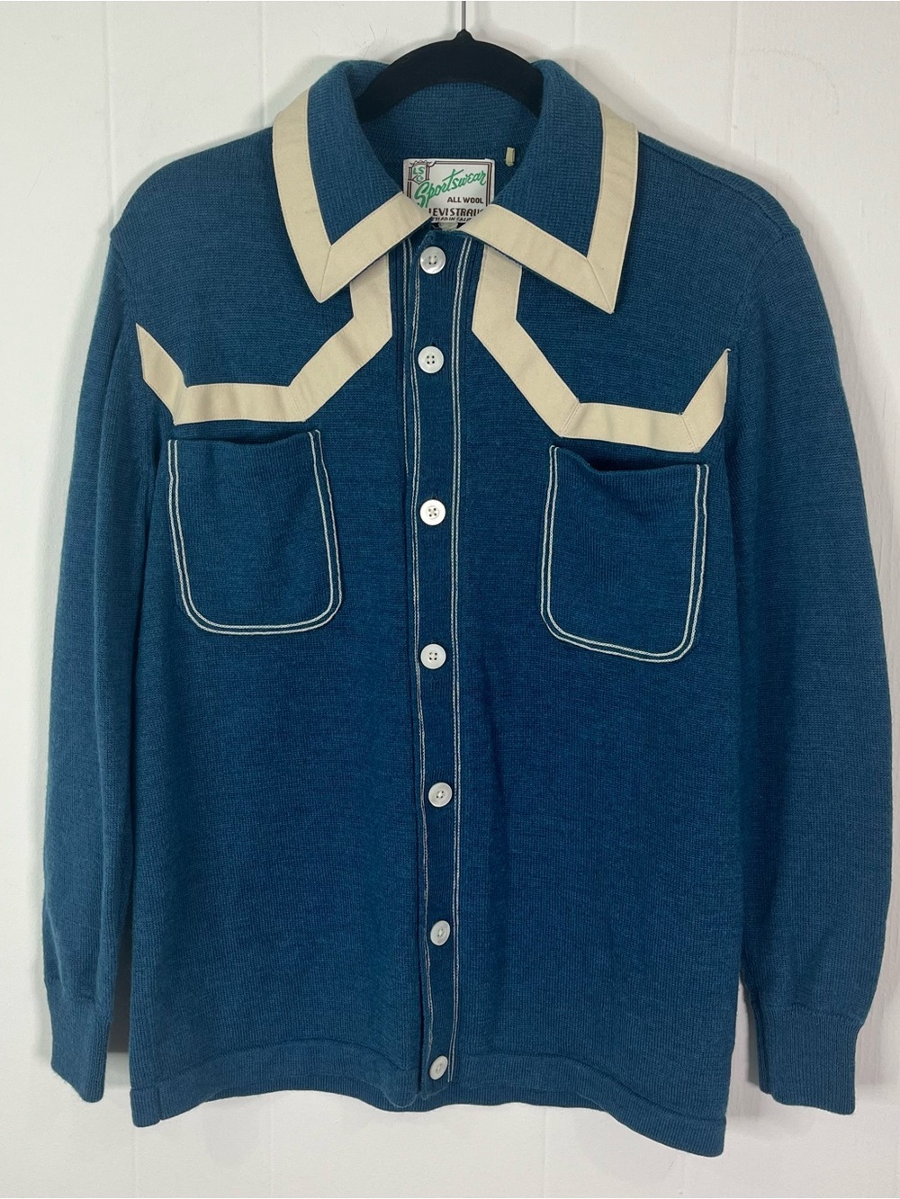Levi’s Vintage Clothing LVC Reproduction Western Wool Sweater Teal Small